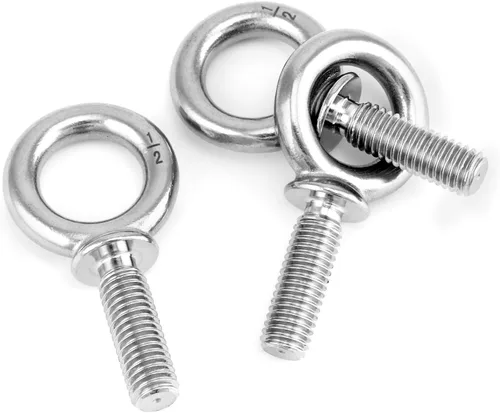Vista 8 de QWORK Perno de ojo, paquete de 20 pernos de elevación de acero inoxidable de grado marino de 1/2 pulgada -13 x 1-1/2 pulgadas, de grado marino Lote