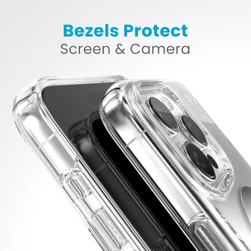 Vista 6 de Speck Funda transparente para iPhone 15 Pro Max – ClickLock con bloqueo antideslizante, diseñada para MagSafe, protección contra caídas, resistente