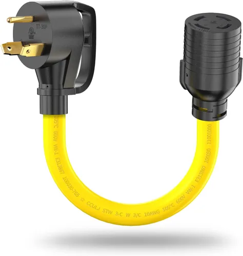 Vista 6 de Cable adaptador NEMA 5-15P a L14-30R, convertidor de bloqueo giratorio de 4 clavijas de 120 V a 30 amperios, interruptor de transferencia de enchufe