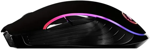 Vista 2 de AimControllers Mouse para PC para juegos con cable, 200-10000 DPI con LED RGB, 7 botones programables, mouse ergonómico personalizado con sensor