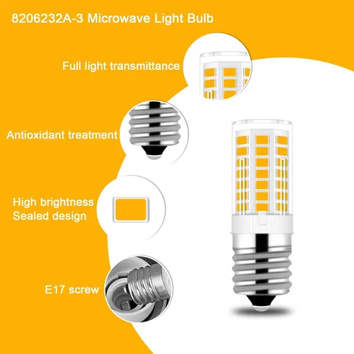 Vista 3 de KEI D28x KEL 2816x Bombilla para refrigerador 3W E17 Bombilla LED para nevera Kei 125 V 40 W Focos para electrodomésticos, 5304522314 5304517886