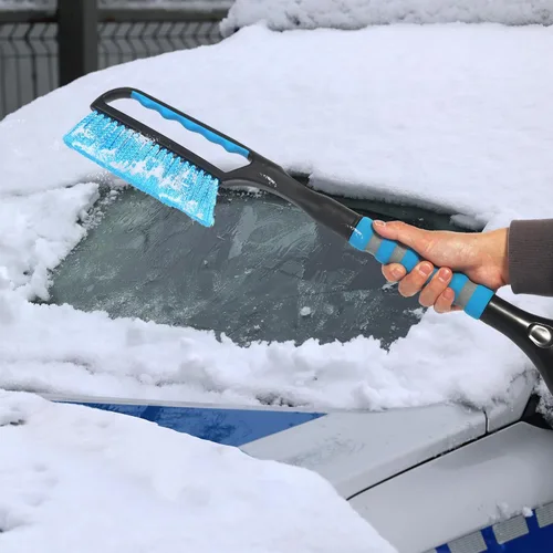 Vista 7 de Cepillo de nieve y rascador de hielo para parabrisas de automóvil, descongelador de ventana de 26.4 pulgadas para automóvil, SUV y camión