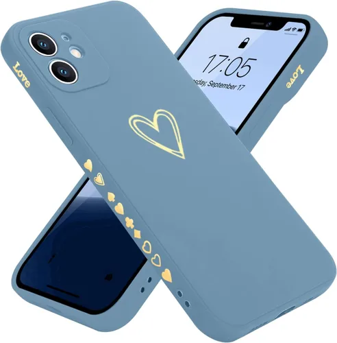 Vista 24 de Teageo Funda compatible con iPhone 12 Pro Max de 6.7 pulgadas para mujeres y niñas, bonito corazón de lujo