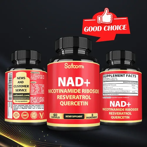 Vista 6 de Satoomi Suplemento NAD con nicotinamida ribósido NR, resveratrol, quercetina - 60 unidades - 30 días