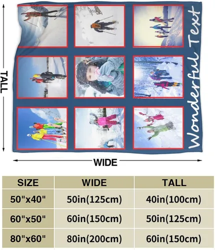 Vista 3 de mamz Manta personalizada con texto fotográfico, manta personalizada con imagen para bebé, madre, padre, adultos, amigos, amantes, perros, mascotas