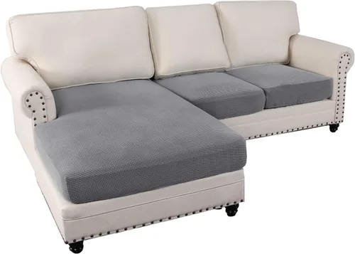Vista 19 de MIFXIN Fundas para sofá modular, 3 piezas, funda de asiento de sofá de terciopelo elástico en forma de L, funda de cojín separada, protector