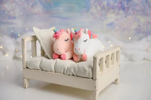 Vista 2 de Unicornio arcoíris de felpa rosa personalizado hecho a mano - Regalo personalizable
