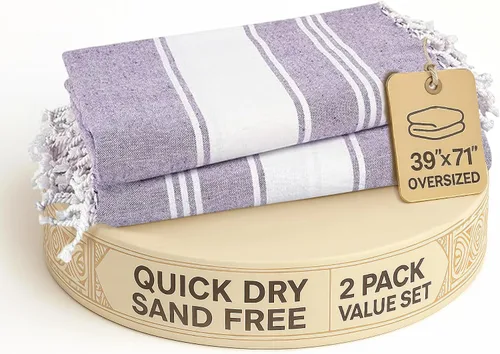 Vista 62 de LANE LINEN Toalla de Playa, Paquete de 2 Toallas de Playa de Gran Tamaño, 39"x71", Toallas de Piscina de Secado Rápido para Adultos, Absorbentes a