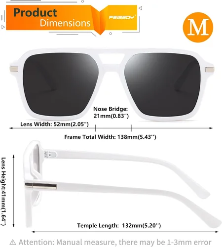 Vista 6 de FEISEDY Vintage Square Aviator Gafas de sol Mujeres Hombres Moda Retro 70s Marco Gafas de sol Sombras B0179