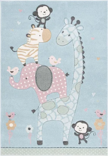 Vista 22 de SAFAVIEH Carousel Kids Collection - Alfombra decorativa de 2 x 3 pies, color marfil, diseño animal, no desprende pelusa y de fácil cuidado, ideal