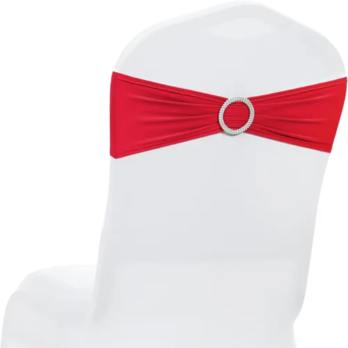 Vista 24 de MDS® Paquete de 10 bandas de elastano para silla con hebilla deslizante para decoración de bodas y eventos, bandas elásticas reutilizables