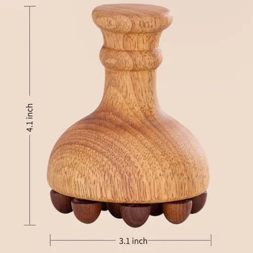 Vista 5 de Herramienta de masaje de terapia de madera para grasa del vientre, masajeador de drenaje linfático para celulitis para moldear el cuerpo, kit