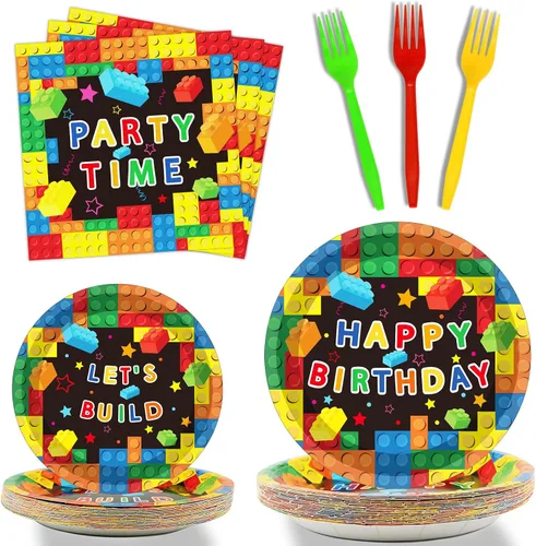 Vista 28 de gisgfim 96 piezas de suministros para fiesta de cumpleaños de 18 años, platos de papel, servilletas, hora de ser adulto, rojo y negro, juego