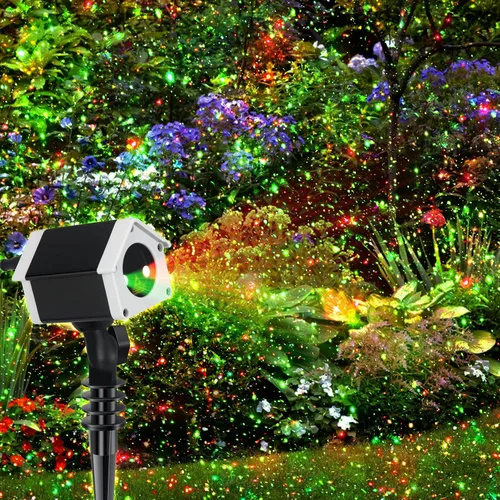 Vista 10 de Luces de proyector láser navideño Lunmore, proyección láser al aire libre de 30 patrones, proyectores de paisaje para interior, exterior, hogar