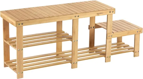 Vista 13 de SONGMICS Zapatero con asiento acolchado tapizado, estante de almacenamiento, organizador de zapatos, soporta hasta 350 libras, ideal para entrada