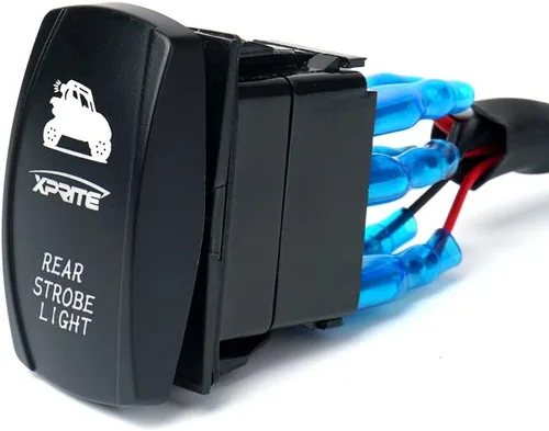 Vista 4 de Xprite Arnés de cableado con 2 interruptores para barras de luz LED estroboscópicas traseras Plug and Play Replacement Harness with In-Line &