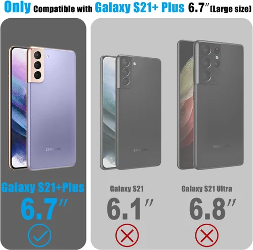 Vista 2 de ESDOT - Funda protectora para celular Samsung Galaxy S21 Plus, de grado militar, resiste caídas de 21 pies (probado), con diseños modernos