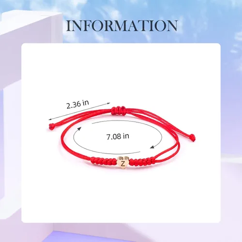 Vista 2 de Pulseras con iniciales para adolescentes y niños, pulsera de letra N con dije de inicial, pulseras hechas a mano para el día de San Valentín, Día