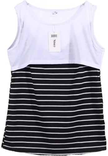 Vista 3 de Nituyy Camiseta sin mangas para mujer, de doble capa, para lactancia materna y lactancia