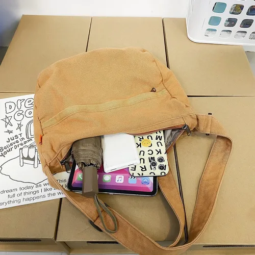 Vista 3 de Bolso de mensajero casual de lona para mujeres y hombres