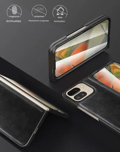Vista 7 de Foluu Funda para Google Pixel 9 Pro Fold, con Protector de Pantalla Frontal Integrado, Cuero PU + Carcasa Rígida de PC Ultra Delgada Slim Duradera
