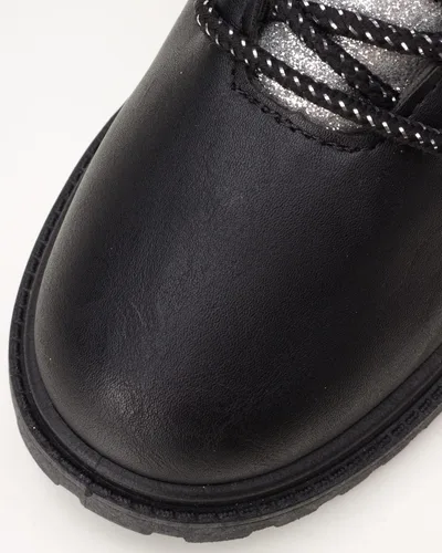 Vista 5 de bebe Botas de invierno para niñas, botas de trabajo resistentes al agua con puños de sherpa y purpurina