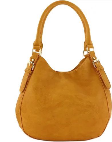 Vista 2 de Bolsa de hobo mediana de piel sintética de 3 compartimentos.