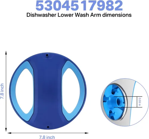 Vista 3 de Showingo 5304517982 Reemplazo del brazo de lavado inferior para lavavajillas Frigidaire Brazo Spray Reemplaza AP6886145, PS12717897, EAP12717897