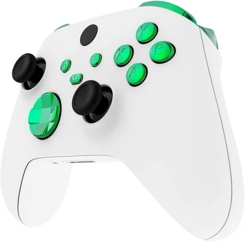 Vista 5 de eXtremeRate Botones de repuesto para controlador inalámbrico Xbox Core, verde cromado brillante personalizado LB RB LT RT parachoques Trigers Dpad