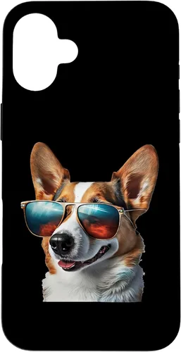 Vista 22 de iPhone 16 Pembroke Welsh Corgi with Sunglasses Case