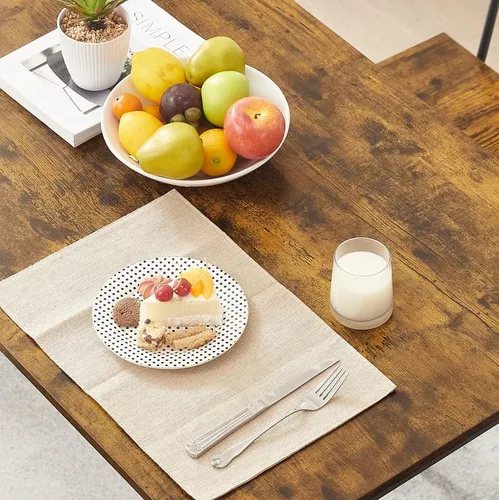 Vista 8 de Juego de mesa de comedor, industrial de 5 piezas con 4 sillas de comedor con respaldo, ideal para restaurantes, desayunador, pub