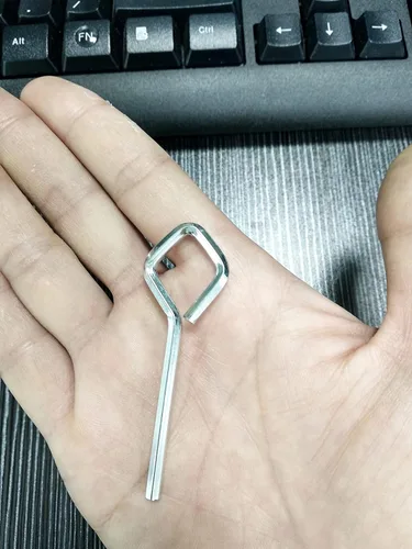 Vista 3 de Llave hexagonal estándar de 1/8 de pulgada con bucle completo de diamante, estilo llavero, juego de llaves Allen de 1/8 para barras de pánico