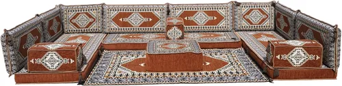 Vista 12 de arabicsofa Cojines de piso árabe en forma de U – Sofá tradicional Majlis con sofá otomano