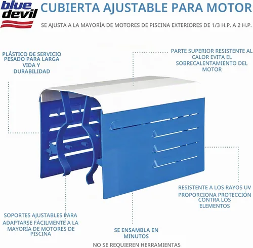 Vista 6 de Cubierta ajustable para motor Blue Devil