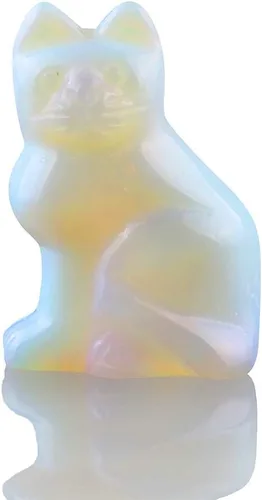 Vista 7 de Estatua grande de obsidiana negra de 2.0 pulgadas para gato, Feng Shui, manualidades, tallado, tallado, curación, reiki (obsidiana negra)