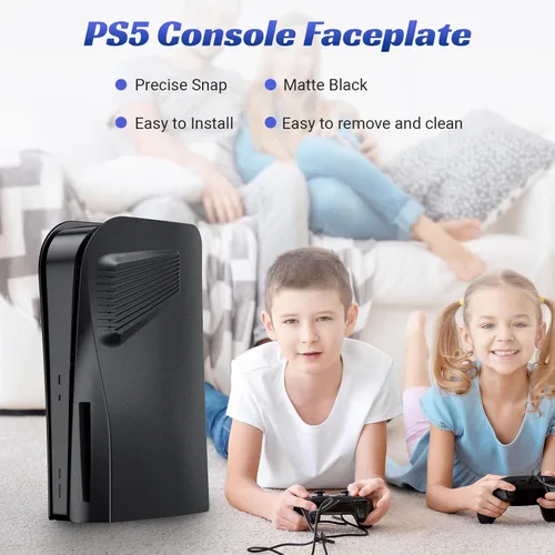 Vista 7 de TESSGO PS 5 Plates with Cooling Vent for Disc Edition, PS 5 Console Cover Plates Faceplate, Hard Shockproof Anti-Scratch Dustproof ABS Replacement