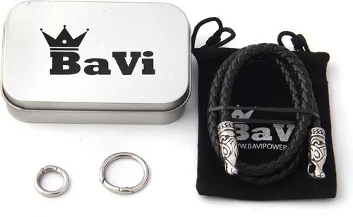 Vista 6 de BAVIPOWER Collar de cuero con cabeza de lobo vikingo para hombres y mujeres con 2 cierres diferentes, solo cadena de acero inoxidable 316L, joyería