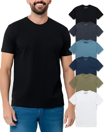 Vista 23 de Camisetas casuales de algodón suave con cuello redondo y ajuste atlético