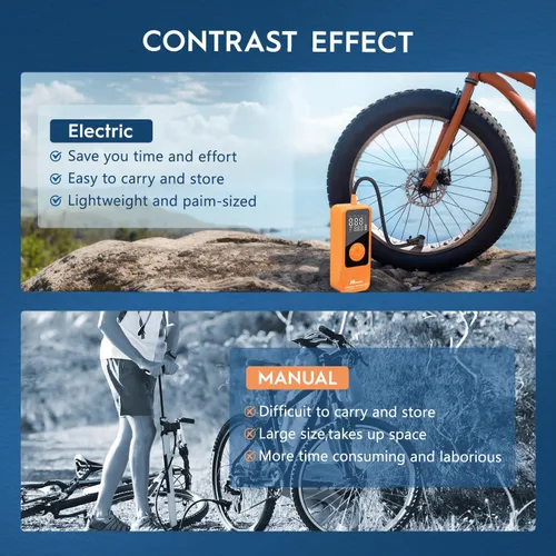 Vista 5 de [Usado] Cordless Tire Inflator Portable Air Compressor, 150PSI Fast Inflation Cordless Air Pump with LED Light, Auto Shut-Off, Rechargeable Battery