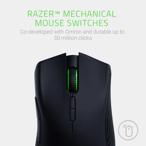 Vista 4 de Razer Mamba - Mouse inalámbrico para videojuegos sensor óptico de 16,000 DPI - Iluminación Chroma RGB - 7 botones programables - Interruptores