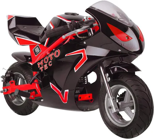Vista 5 de MotoTec - Motocicleta de bolsillo de gas GT 49 cc, 2 tiempos, color azul