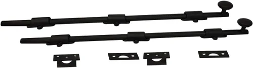 Vista 17 de QCAA Perno de puerta holandés de latón macizo, 12 pulgadas, negro mate, fabricado en Taiwán, 1 paquete