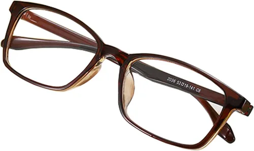 Vista 2 de Oval Frame Nearsighted Glasses Distance Men Women Shortsighted Glasses Marrón