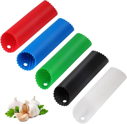 Vista 9 de Sinnsally Pelador de Ajo Removedor de Piel Rodillo Guardador, Fácil y Rápido para Pelar Dientes de Ajo con Tubo Rodillo de Silicona Herramienta de 3