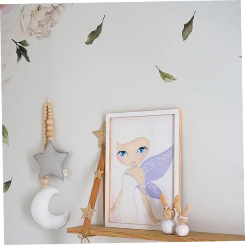 Vista 2 de Beavorty Decoración de luna y luna para habitación de niños, adorno colgante de cuentas colgante de pared para colgar en la pared, adornos de fotos