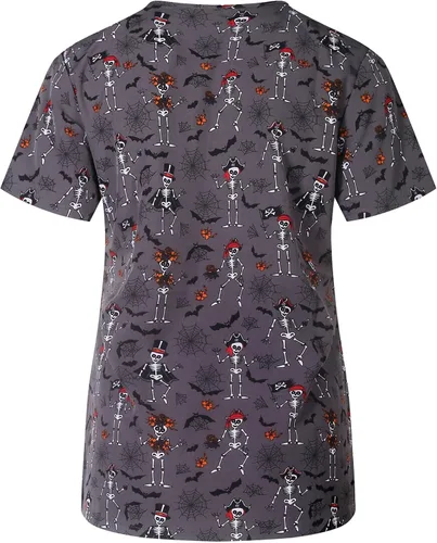Vista 3 de Minty Mint Women's Halloween Medical Scrubs Top