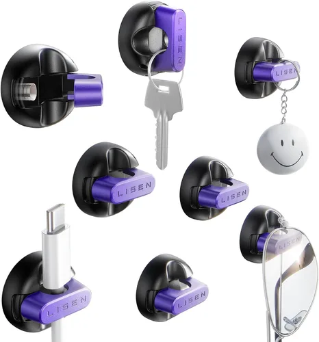 Vista 8 de LISEN Soporte magnético para cables de carga, paquete de 8 organizadores de cables de carga [clic en 1S], soporte de cables fácil de abrir
