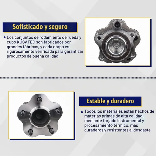 Vista 4 de KUSATEC 512388 2 piezas de cojinete de rueda trasera y conjunto de cubo compatible con Nissan Altima Maxima Murano Pathfinder, Mitsubishi RVR 2011