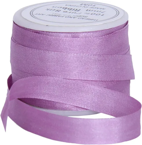 Vista 60 de Threadart Cinta de seda 100% pura - 3 tamaños - Docenas de colores - Castaño - 2 mm No. 524 Soft 100% pure silk ribbon on a single spool - perfect