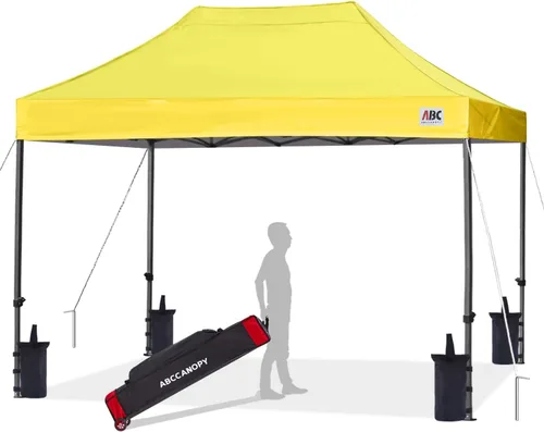 Vista 11 de ABCCANOPY Toldo Desplegable – Carpa/Toldo Portátil para Patio Exterior de 8 x 8 Pies, Resistente para Patio Trasero y Terraza con 4 Sacos de Arena